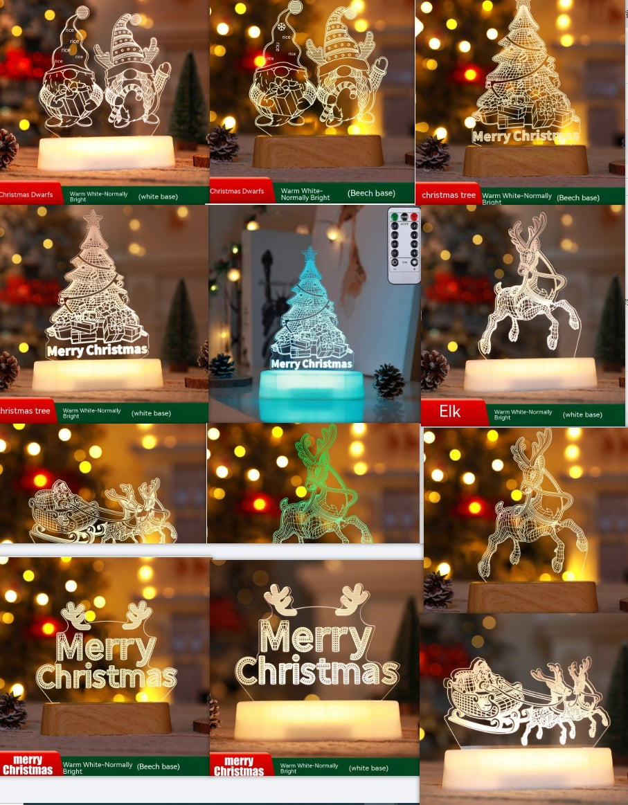 MagicGlow™ 3D LED Christmas Night Light - Warm Holiday Decoration & Gift